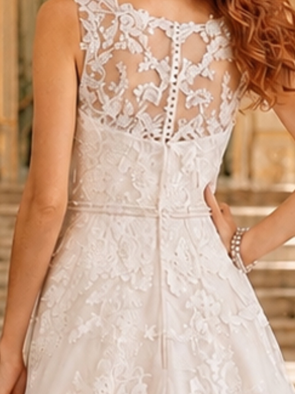 JJ’s House #186390 Elve Ivory Princess Ball Gown Lace Wedding Dress Sz 10 NWT - Picture 8 of 10